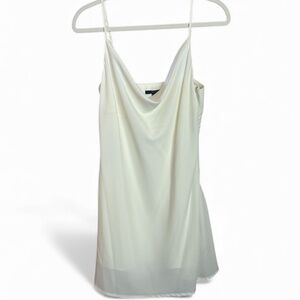 FOREVER 21 White Mini Slip Dress Size Large Adjustable Spaghetti Straps